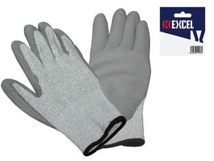 GUANTI ANTITAGLIO IN FILO UHMVPE E NYLON SPALMATO IN POLIURETANO- - tg.XL misura 10 - 12 blister EXCEL