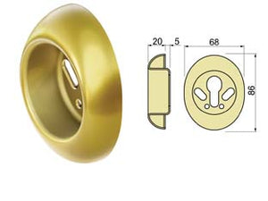 BOCCHETTA ANTISTRAPPO A5683GR OTTONATO LUCIDO- mm.68x86x25h. - ø mm.50 (A5683GRI2) - 1 pezzi DISEC