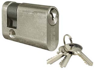 MEZZO CILINDRO INFILARE OVALE OTTONE CROMO SATINATO 2401- - mm.40 centrato (30+10) - 2 pezzi IBFM