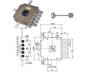 SERRATURA QUINTUPLICE DA APPLICARE SENZA SCROCCO DOPPIA MAPPA G415- - mm.63 SX - 1 pezzi MOIA