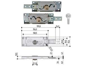 SERRATURA PER SERRANDA LATERALE CILINDRO TONDO S711- - DX-SX accoppiate (S711.0020.0000) - 1 pezzi PREFER