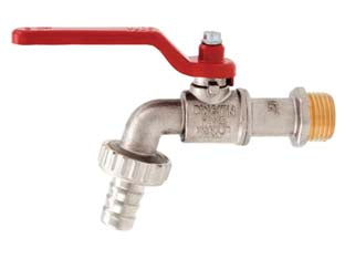 RUBINETTO A SFERA CON MANIGLIA A LEVA ART.166- - M 1/2 con portagomma F 3/4 - 5 pezzi ITAP