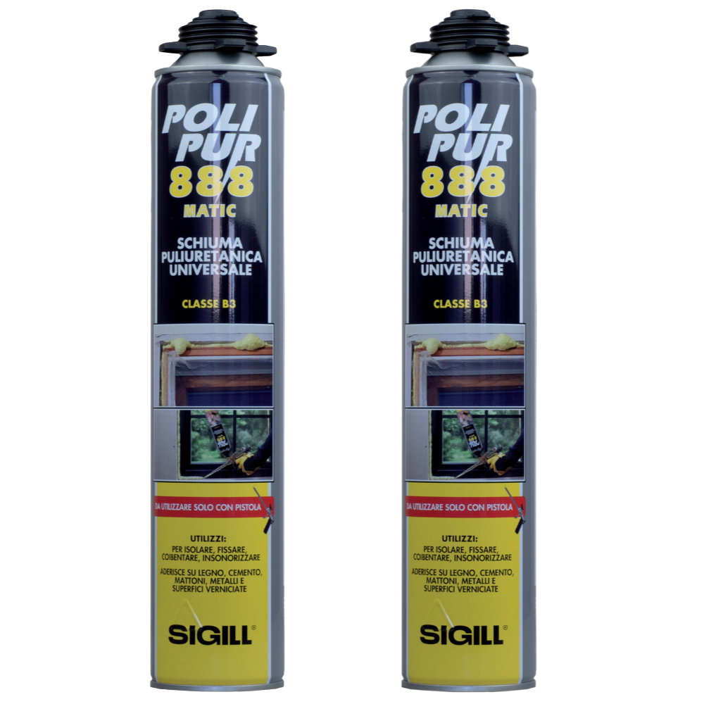 Polipur 888 schiuma poliuretanica monocomponente per isolamento 2 pezzi