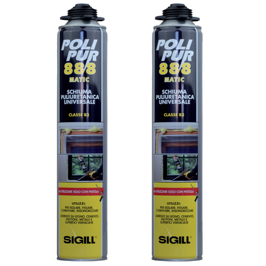 Polipur 888 schiuma poliuretanica monocomponente per isolamento 2 pezzi