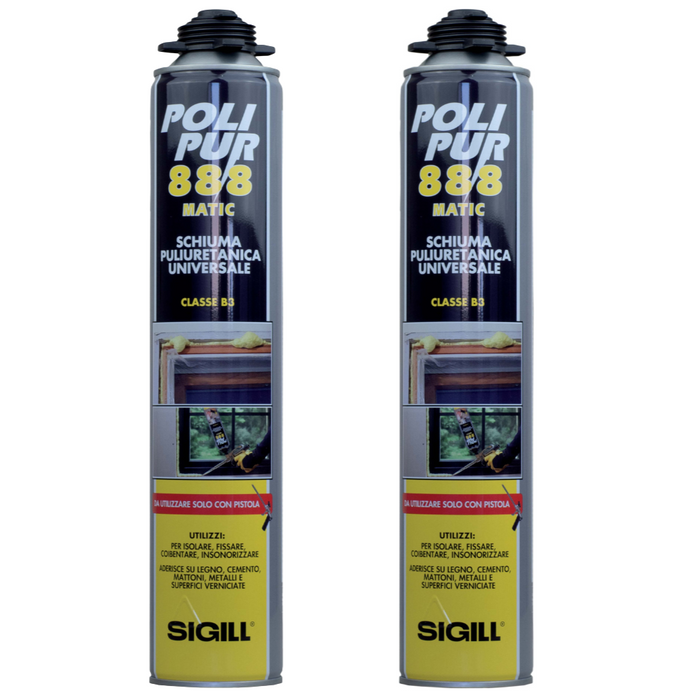 Polipur 888 schiuma poliuretanica monocomponente per isolamento 2 pezzi