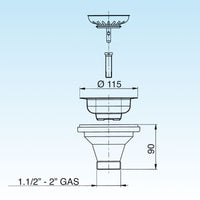 PILETTA BASKET PER LAVELLI STP DM.90 - 11/2 - 1 pezzi - LIRA