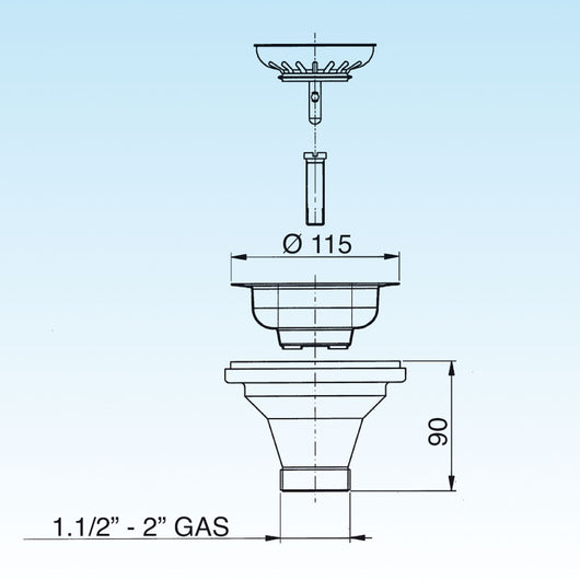 PILETTA BASKET PER LAVELLI STP DM.90 - 11/2 - 1 pezzi - LIRA