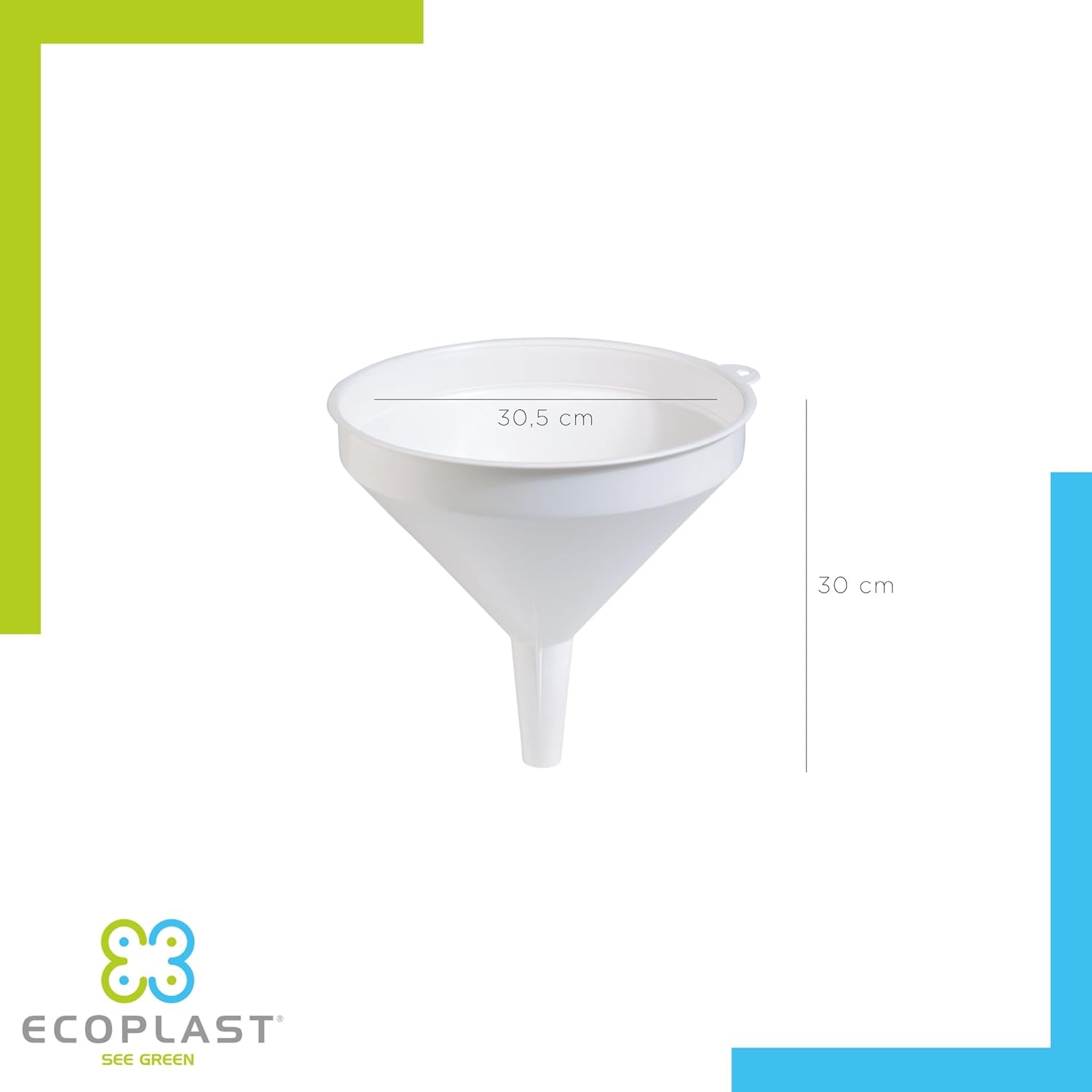Imbuto grande in plastica per travaso diametro 30 cm bianco in polipropilene Ecoplast