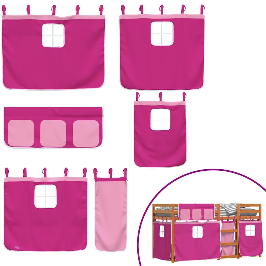 Letto a Castello senza Materasso Rosa 80x200 cm Legno di Pino 3283924