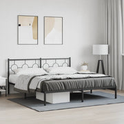 Giroletto con Testiera-Struttura Letto con testiera in Metallo Nero 183x213 cm 362860