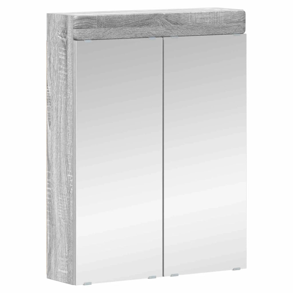 Mobiletto per specchio da bagno con porta TULUM Grigio Sonoma 880367
