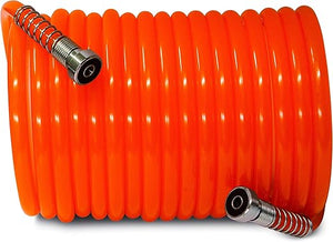 Tubo a spirale per compressore in nylon diametro 6x8 mm lunghezza 7,5 metri con attacchi a baionetta Excel