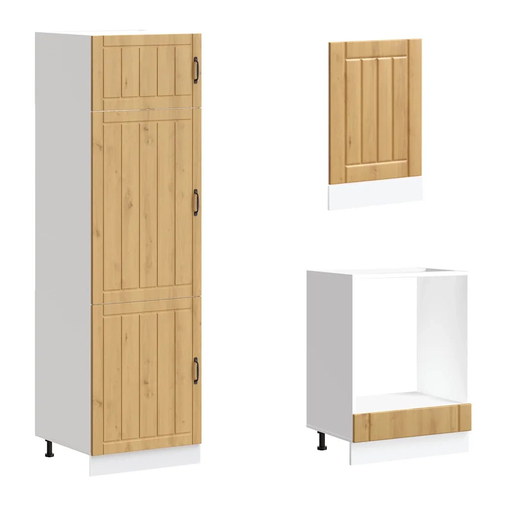 Set Mobili da Cucina 7 pz Lucca Rovere Artigianale Truciolato 3314780