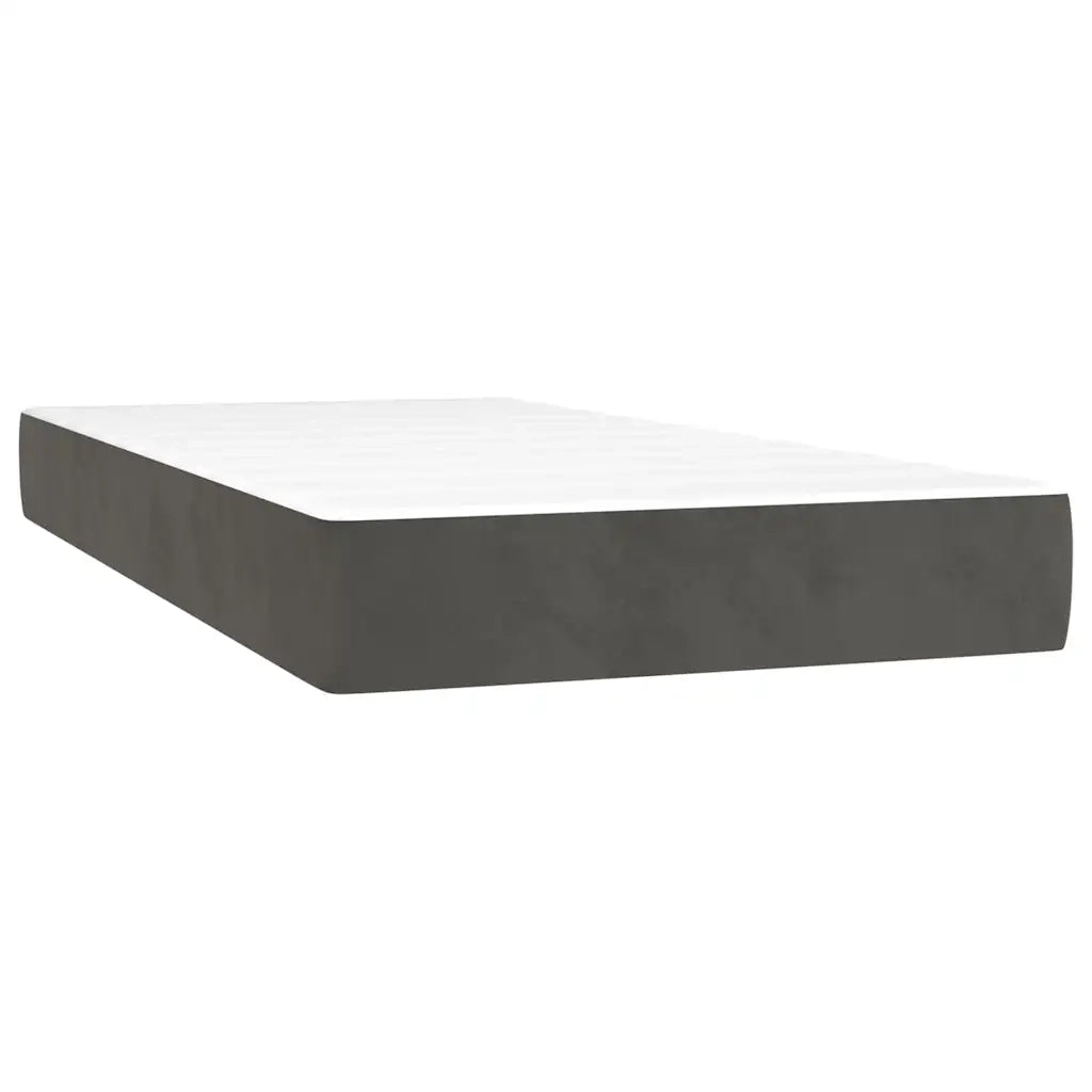 Materasso a Molle-Materasso per letto Grigio Scuro 100x210x20 cm in Velluto