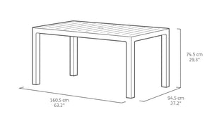 Tavolo da Giardino 160,5x94,5x74,5 cm in Resina Keter Melody Bianco