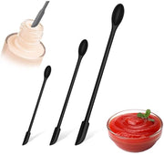 Set di spatole in acciaio inox termoresistente - 3 pezzi - BPA libero - lavabile in lavastoviglie - nero - spatola