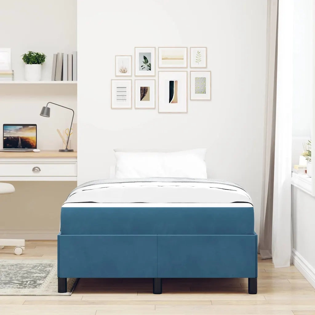 vidaXL Struttura del letto Blu scuro, Bianco e Blu scuro 120 x 190 cm