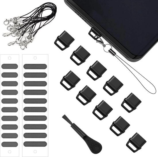 Stecchi di protezione per USB C per iPhone 16/15 serie con cavo e copertura auricolari - 10 pezzi