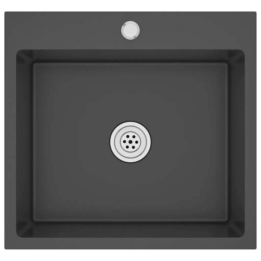 Lavello da Cucina Lavorato a Mano Nero Acciaio Inox cod mxl 52270