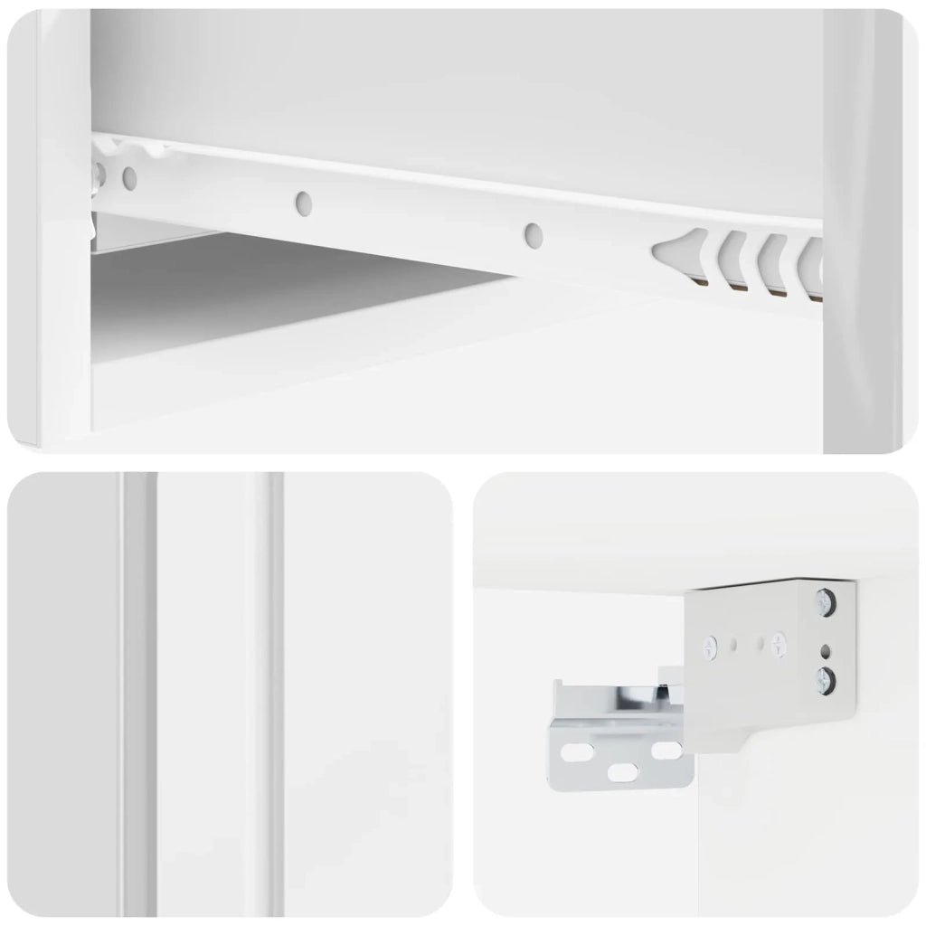 Tavolino da Parete Laterale Bianco Lucido 59 x 34,5 x 17 cm 898319