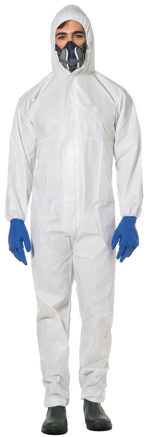 TUTA DI PROTEZIONE IN TESSUTO LAMINATO DPI III TIPO 5/6 CE-0624 Col. Bianco Mis. XL