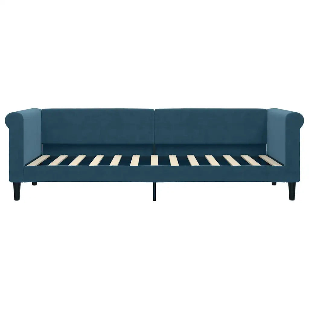 Divano Letto con Materasso Blu 80x200 cm in Velluto