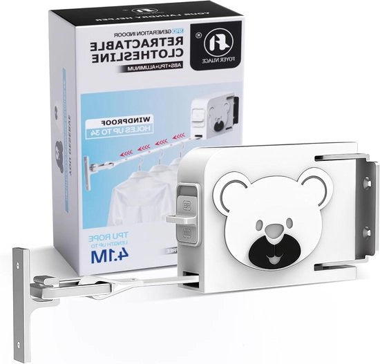 Linea da Stendibiancheria Rettraggibile 4,1m Linea Estensibile in TPU per Asciugatrice a Secco Indoor & Outdoor