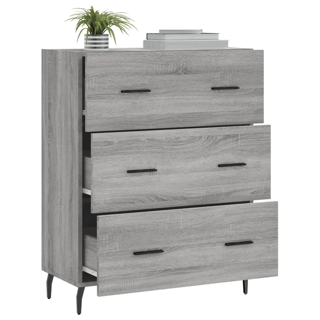 Credenza Grigio Sonoma 69,5x34x90 cm in Legno Multistrato 827874
