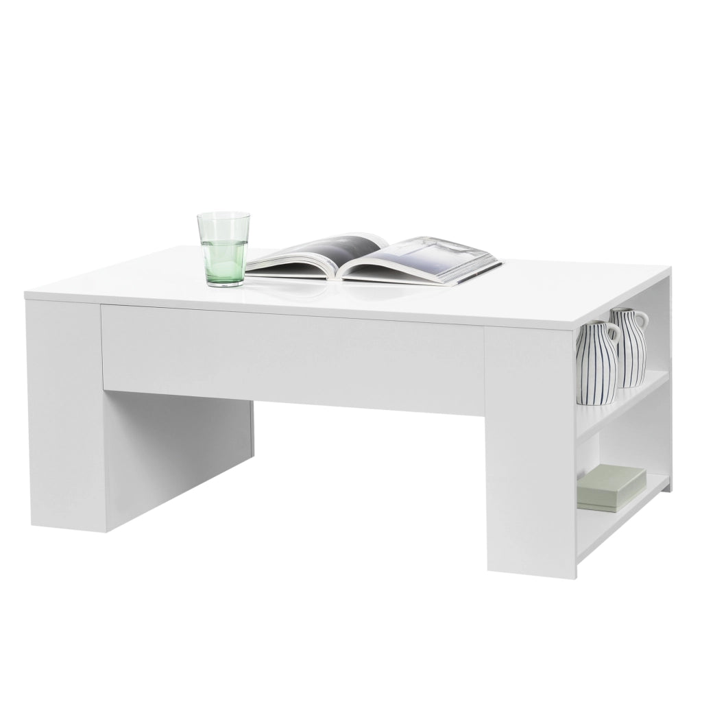 Tavolino da caffè/da Divano 42 x 100 x 60 cm Tavolo Basso da Salotto/Soggiorno in Forma Rettangolare con 2 Scomparti