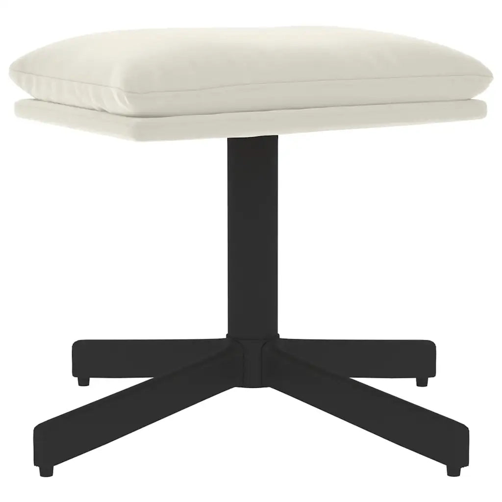 Poggiapiedi Bianco Crema 60x60x36 cm in Velluto 341635