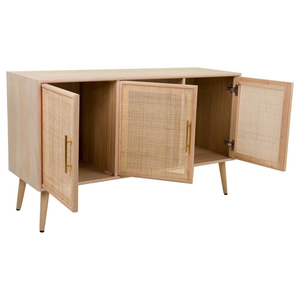 Credenza in MDF e griglia, marrone, 120x41,5x71 cm