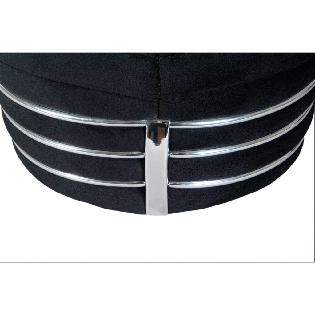 Pouf di design Doric 300 in legno di pioppo nero e grafite