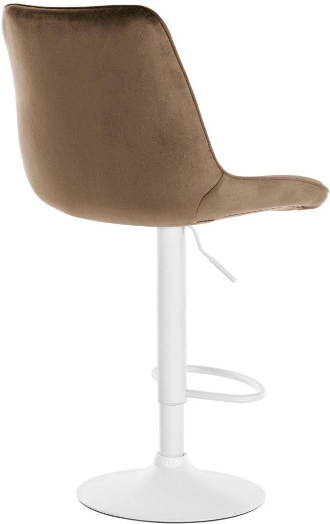 Sgabello Toni Velvet marrone,bianco