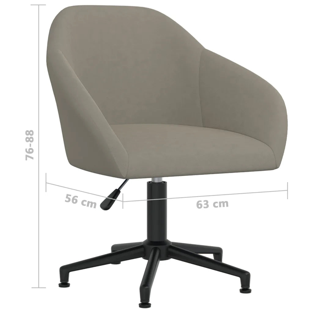 Sedie da Pranzo Girevoli 2 pz Grigio Chiaro in Velluto