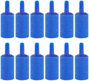 Kit di sostituzione cilindri di aria per acquari, aste di aria 2,5 cm, diffusori di aria blu, attrezzo di scarico di aria per pompe di aria nano, piccole taniche e acquari, confezione da 12 pezzi