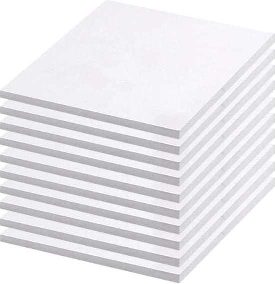 10 pezzi di schiuma A3 bianca 5 mm 30 x 20 cm rettangolare per modellismo e manualità. 

Nota: ho mantenuto il modello "A3" e le dimensioni specifiche, ma ho omesso il nome del prodotto "foamboard" e il numero di pezzi "10 stuks