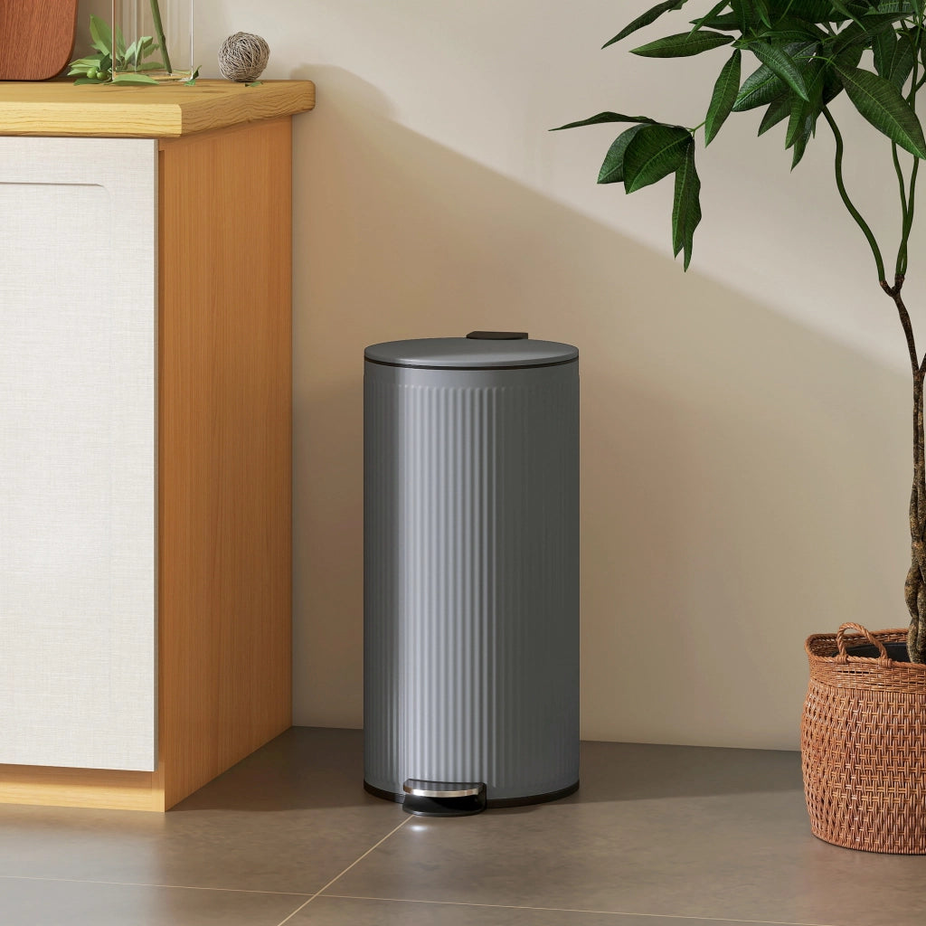 Cestino per Rifiuti 30 Litri con Pedale ¨C zephmum ¨C Grigio