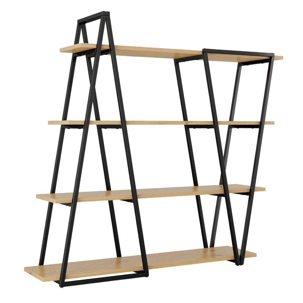 Scaffale geometrico in metallo e MDF 158×35×166 cm