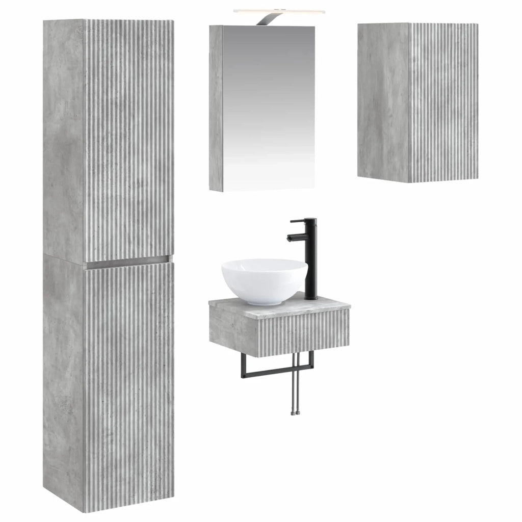 Set di mobili per il bagno 5 pcs Grigio Cemento 3407242