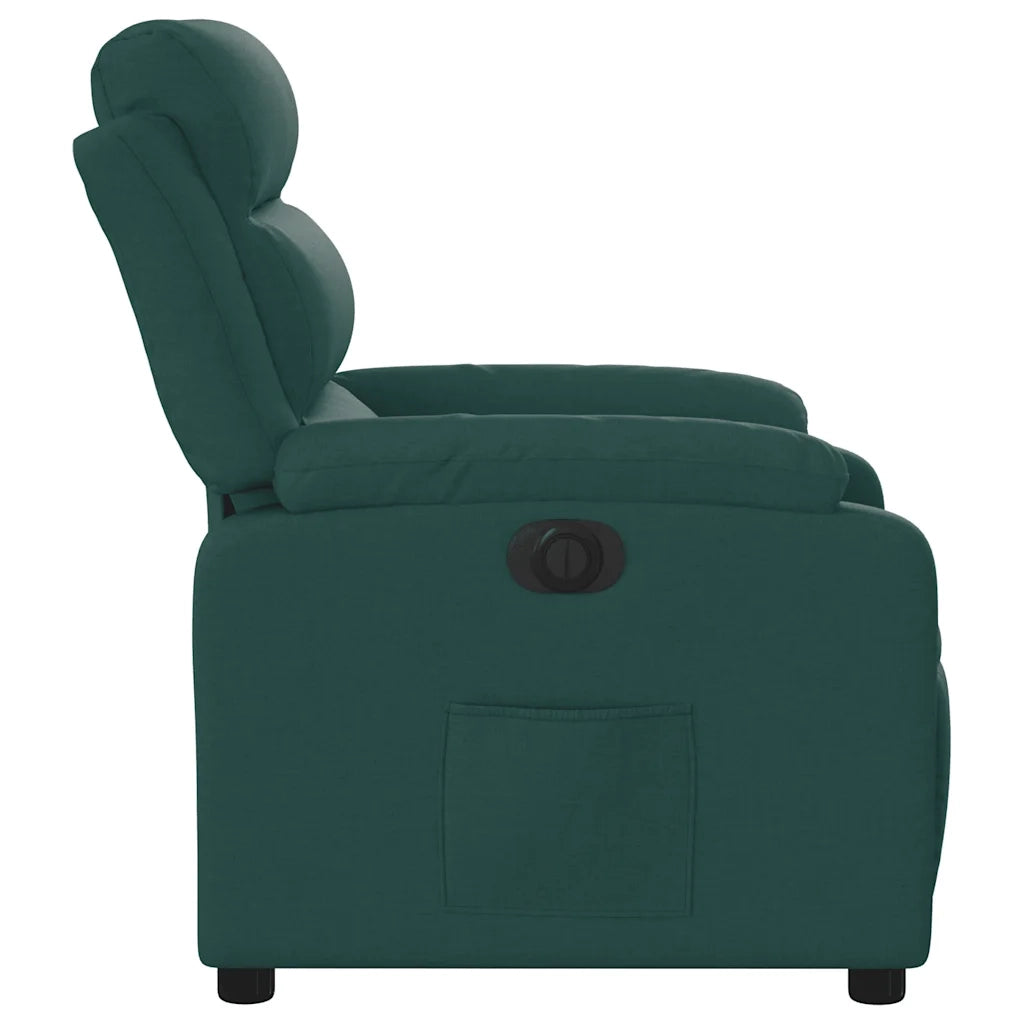 Poltrona Elettrica Reclinabile-Divano Sedia Verde Scuro in Tessuto 304089