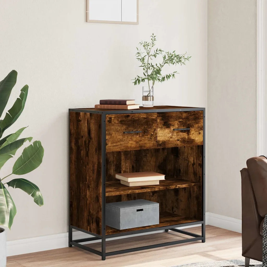 Credenza Rovere Fumo 68x35x76 cm in Legno Multistrato