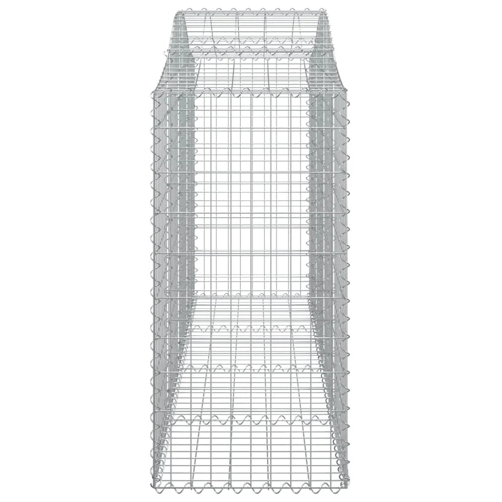 Set di 8 gabbioni ad arco per recinzione gabbia o muro di contenimento 200 x 50 x 100/120 cm ferro zincato argento 02_0041170