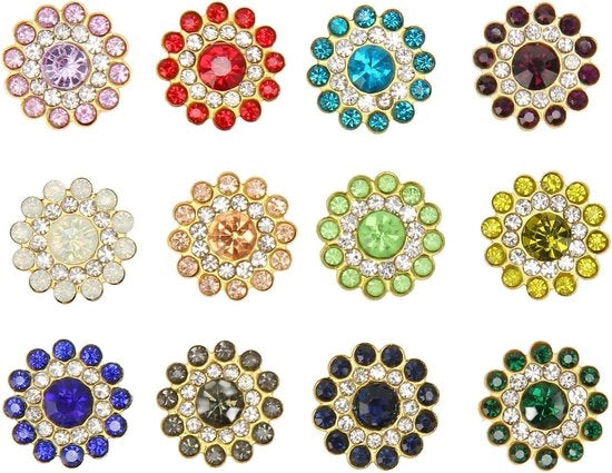 100 pezzi di bottoni a forma di fiore - diverse colori cristalli di vetro per artigianato, abbigliamento, gonne, tasche e gioielli