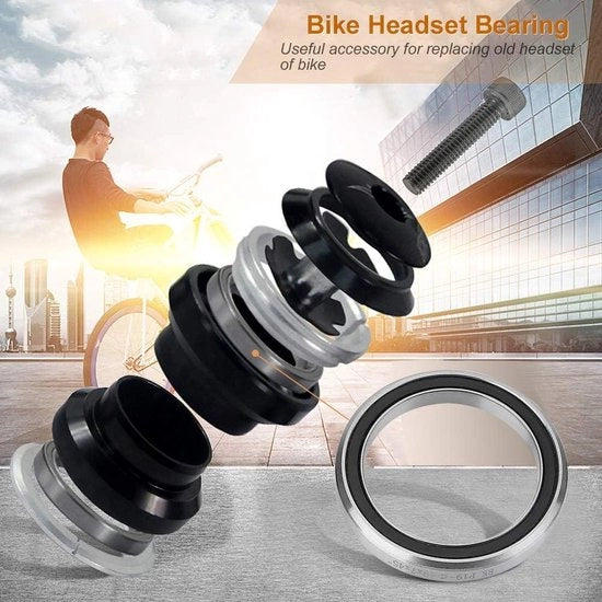 Lager di supporto per bicicletta in acciaio - Lager per headset di bicicletta con doppio anello - Pezzi di ricambio per bicicletta - Per headset di bicicletta (49mm)
