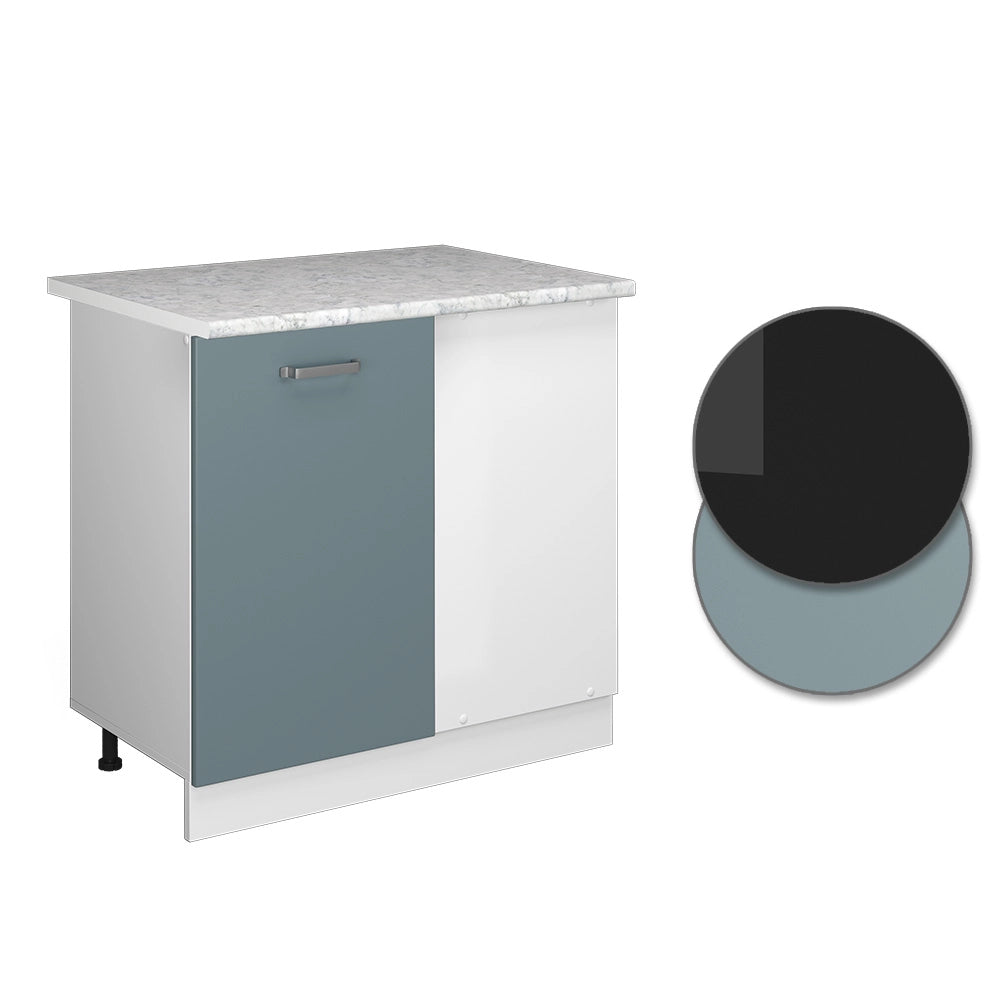 Vicco Armadio universale ad angolo Grigio-blu 86 cm con anta, con piano di lavoro