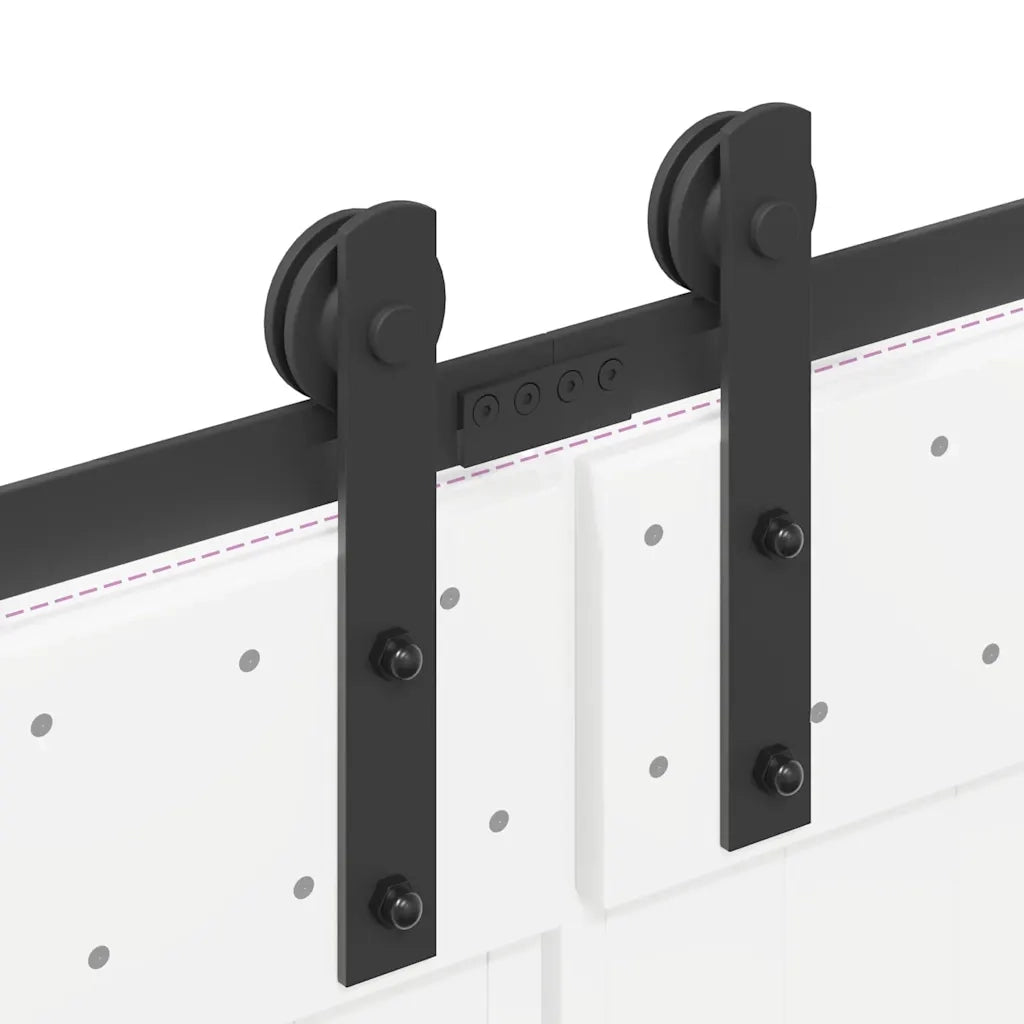 Kit di Binari per Porte Scorrevoli 366 cm Acciaio Nero CFW6079657