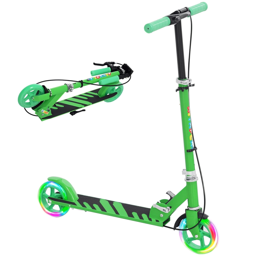 Monopattino per bambini pieghevole ¨C Xylo ¨C struttura in metallo con doppi freni, 3-8 anni, verde