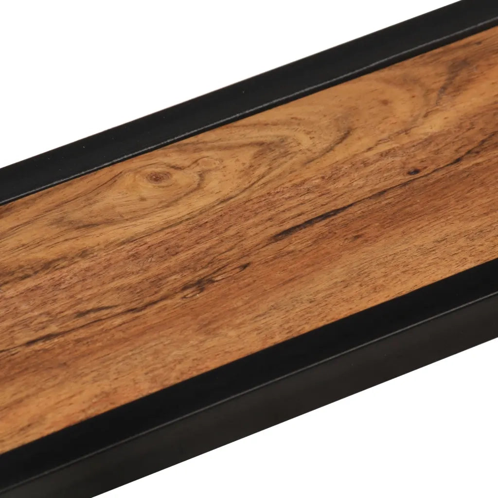 2 pz Mensole Parete | Mensola sospesa 110x17x17cm Legno Massello Acacia e Ferro