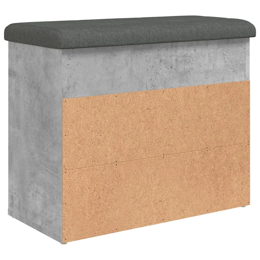 Panca Porta Scarpe-Sgabello-Panca Scarpiera Grigio Cemento 62x32x50cm Legno Multistrato