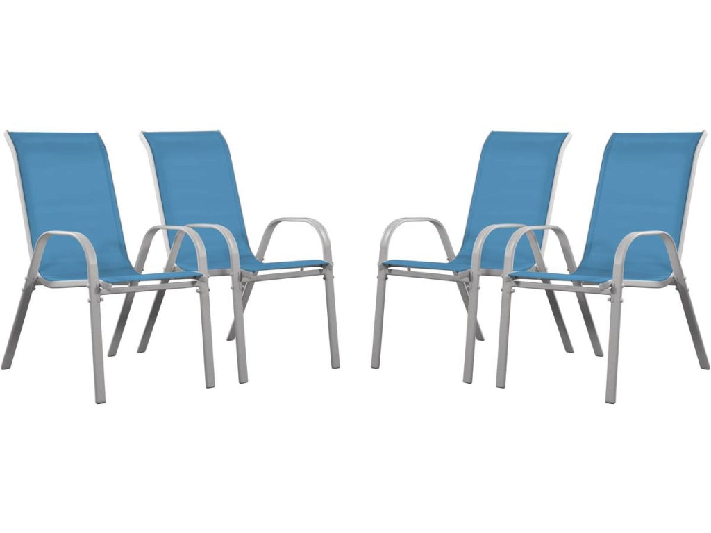 Sedia da giardino textilene "Cordoba" -Phoenix- Blu  Set di 4